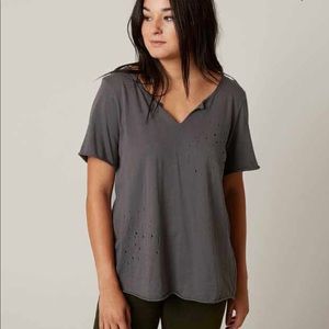 Grey distressed shirt XS